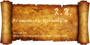 Krompaszky Nikodém névjegykártya